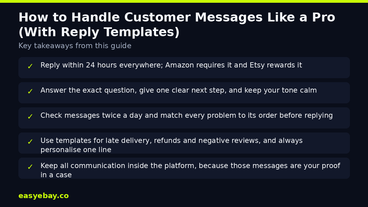 Infographic: How to Handle Customer Messages Like a Pro (With Reply Templates) key takeaways